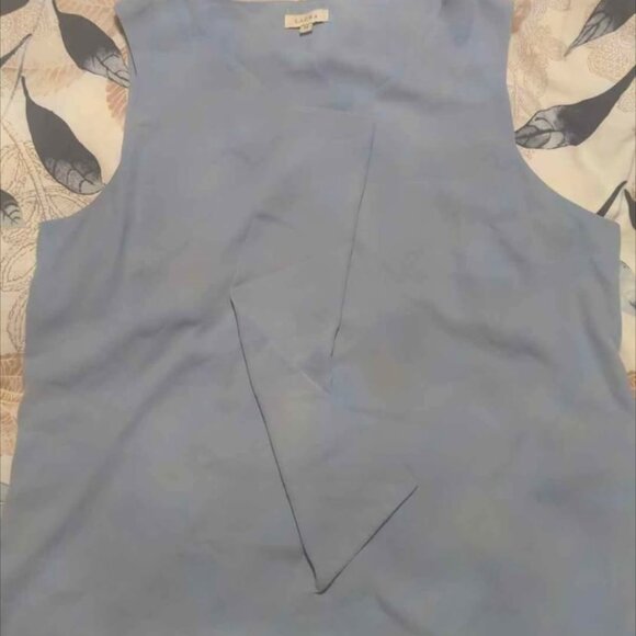 Light blue sleeveless blouse/ office/ large/ size 14 - Picture 1 of 2